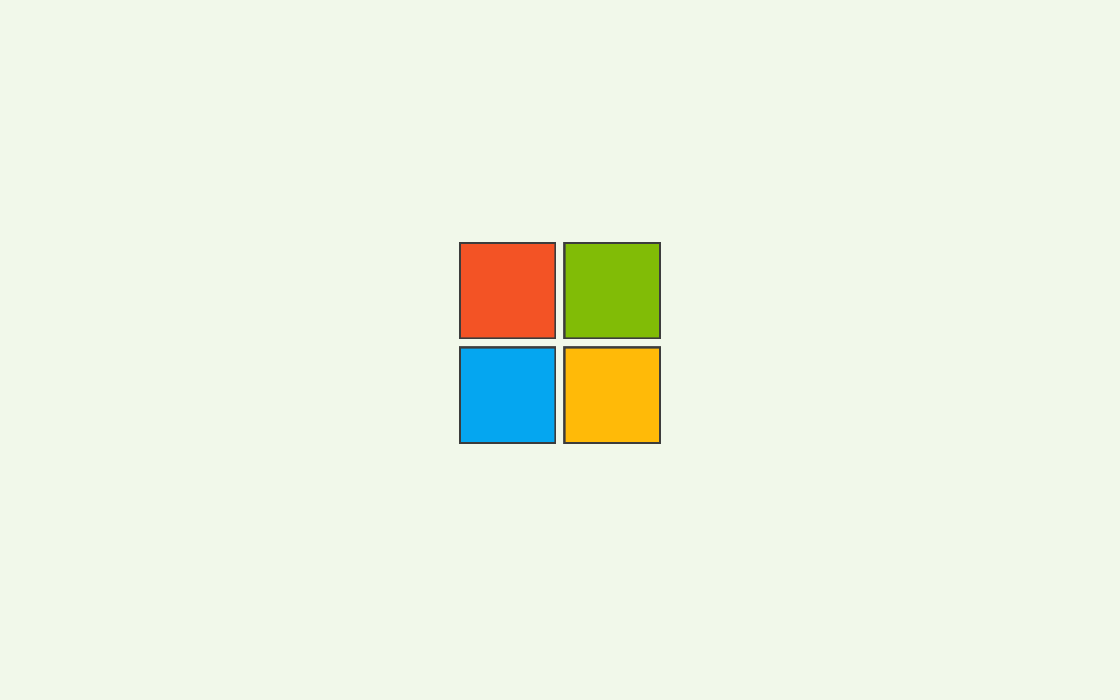 Illustrerad Microsoft-logga mot grön bakgrund