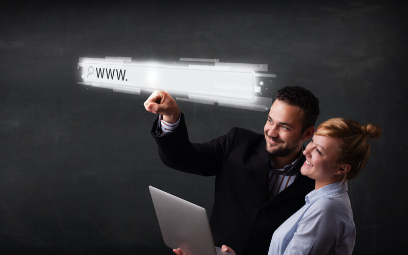 People checking a domain name