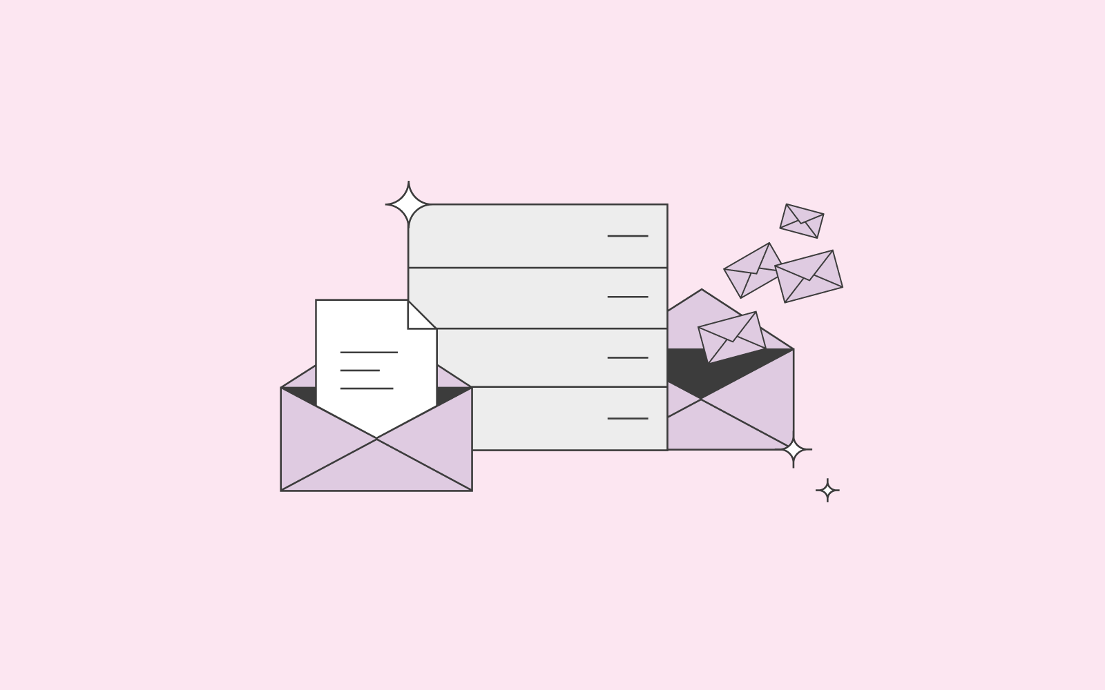 Illustration av hur email rör sig via servrar